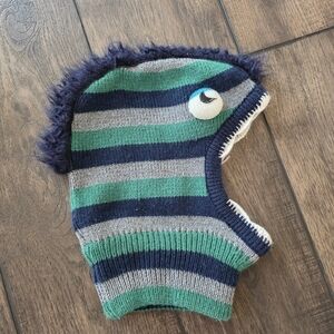 Striped Green and Blue Kids Dinosaur Hat